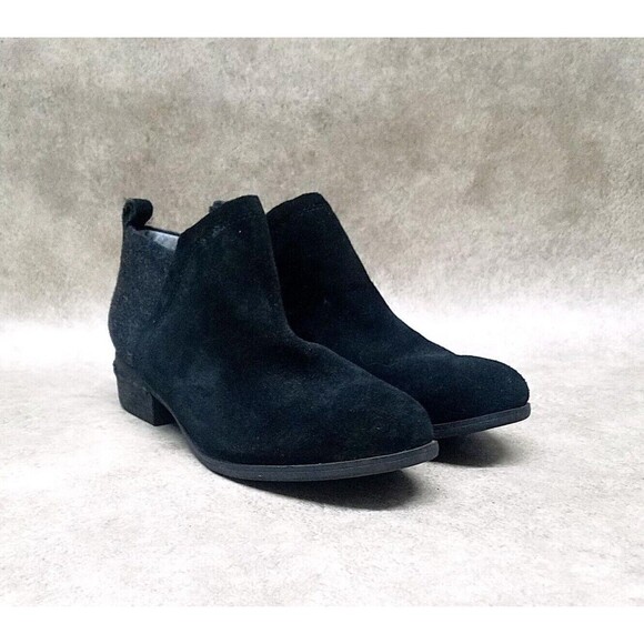 TOMS Womens Dela 10010978 Size 7.5 Black  Fabric Ankle Boots Booties - Picture 1 of 10